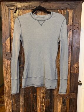 Nollie Womens M Gray Thermal Waffle Knit Long Sleeve Shirt Y2K 2000s